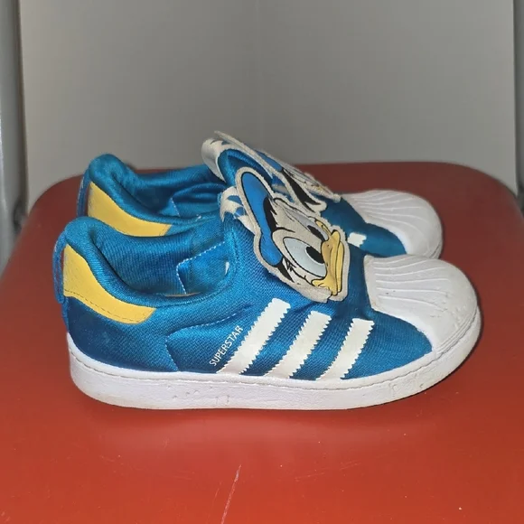 Adidas Kids Sneakers Blue White Donald Duck Design - Picture 6 of 8